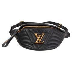 LOUIS VUITTON black leather NEW WAVE BUMBAG Belt Bag
