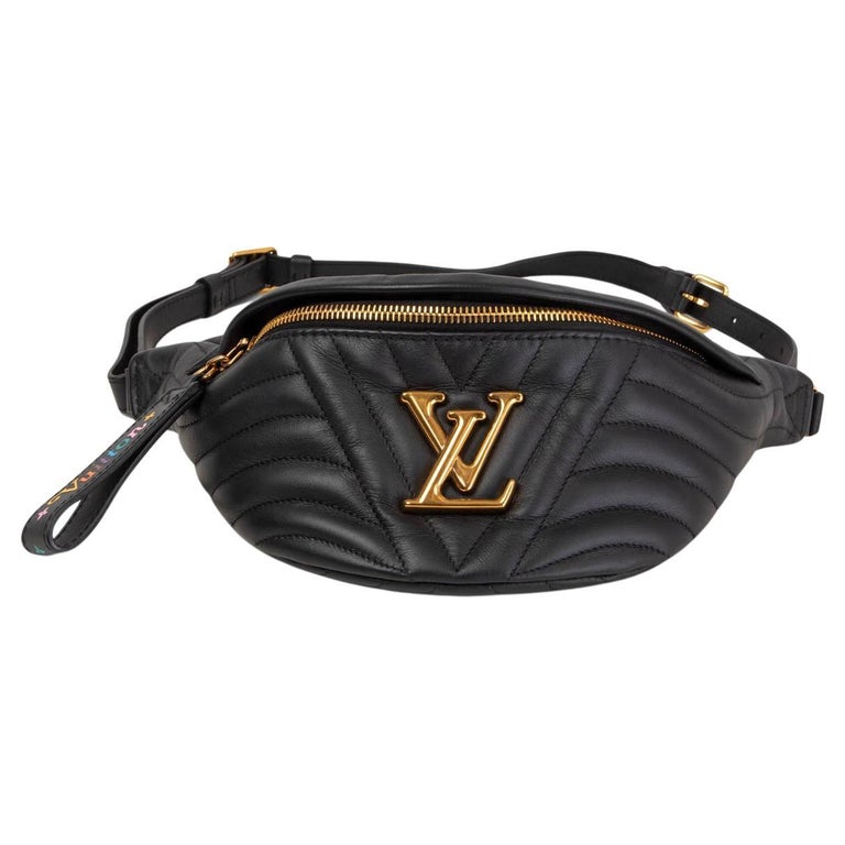 LOUIS VUITTON black leather NEW WAVE BUMBAG Belt Bag at 1stDibs  louis  vuitton new wave bumbag black, black louis vuitton belt bag, lv bumbag black