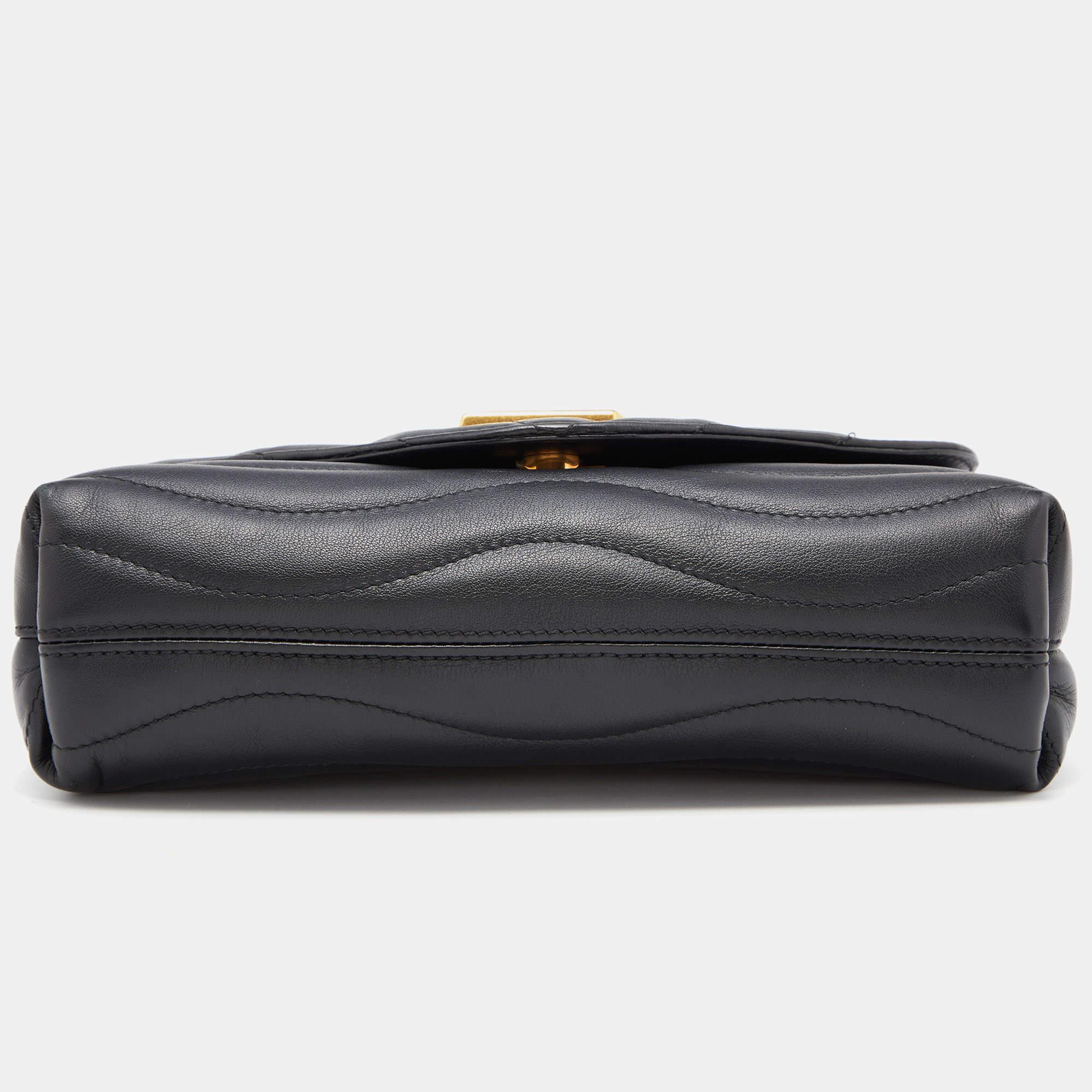Louis Vuitton Black Leather New Wave Chain Bag 1
