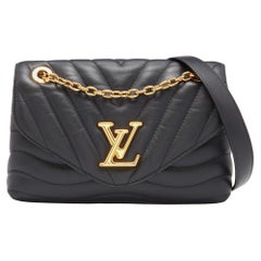 Louis Vuitton New Wave Chain Shoulder Bag Embroidered Monogram Denim