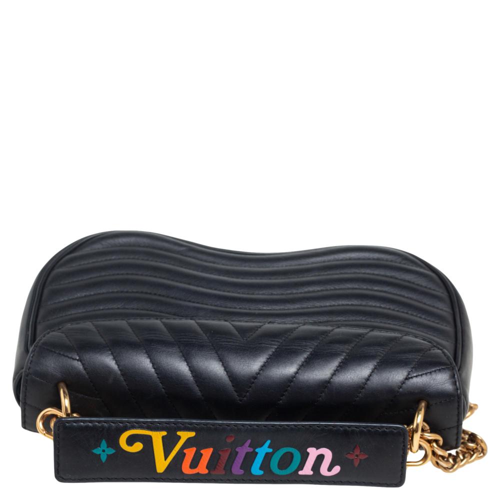 Women's Louis Vuitton Black Leather New Wave Chain PM Bag