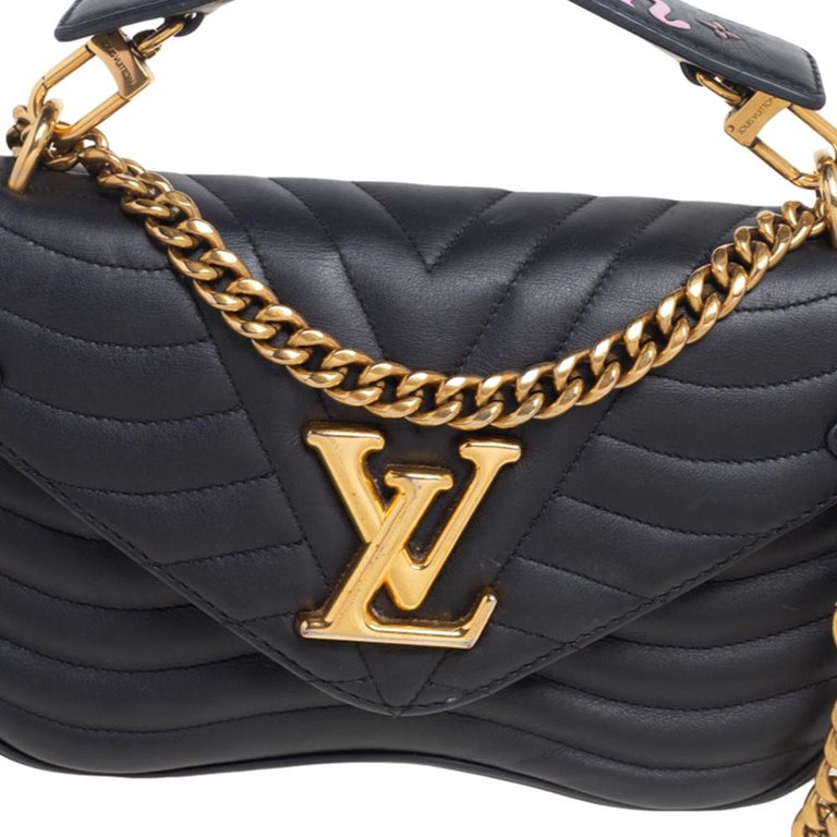 Louis Vuitton Black Leather New Wave Chain PM Bag at 1stDibs