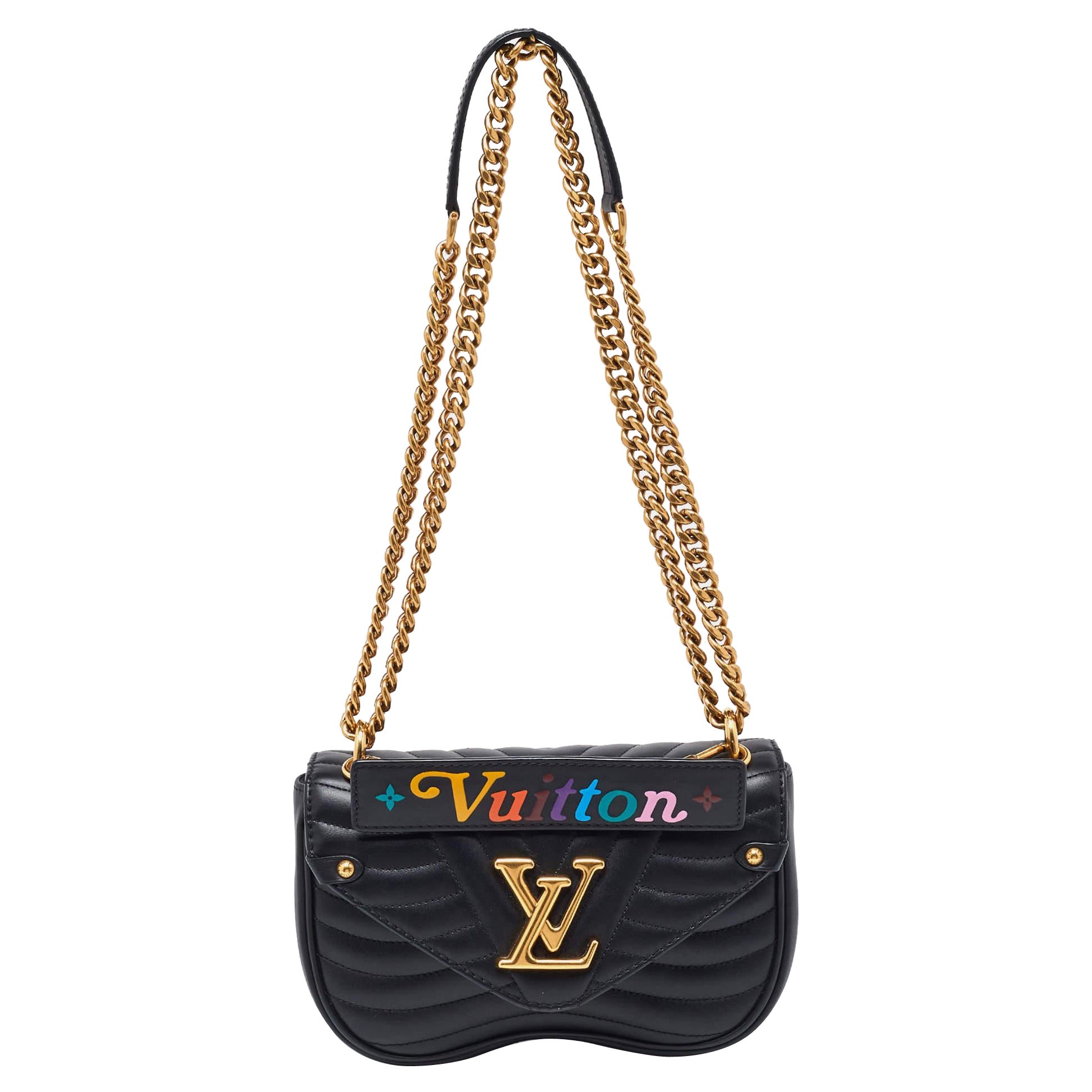 Louis Vuitton Black Leather New Wave Chain PM Bag
