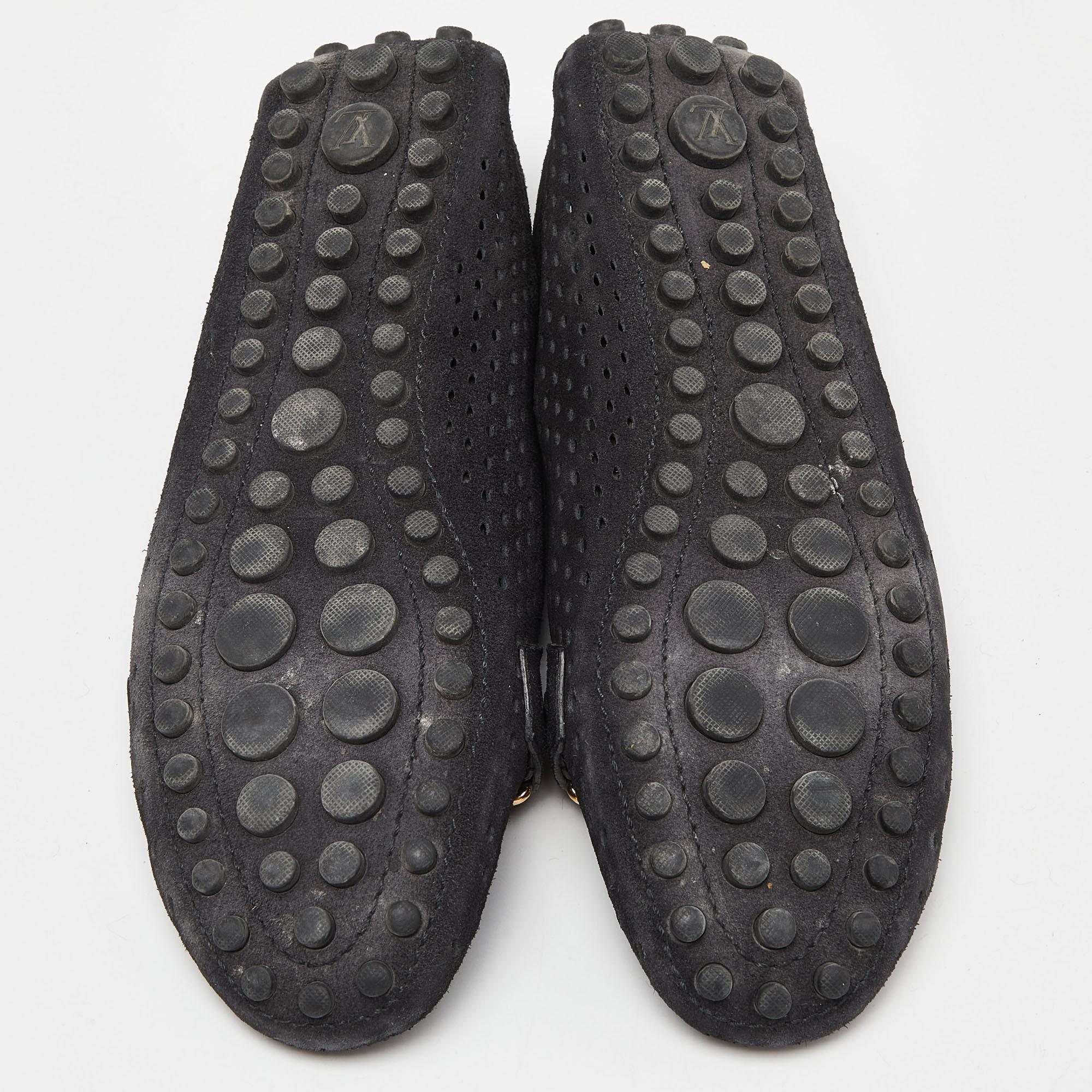 Louis Vuitton Schwarz Leder Oxford Loafers Größe 37.5 Damen im Angebot