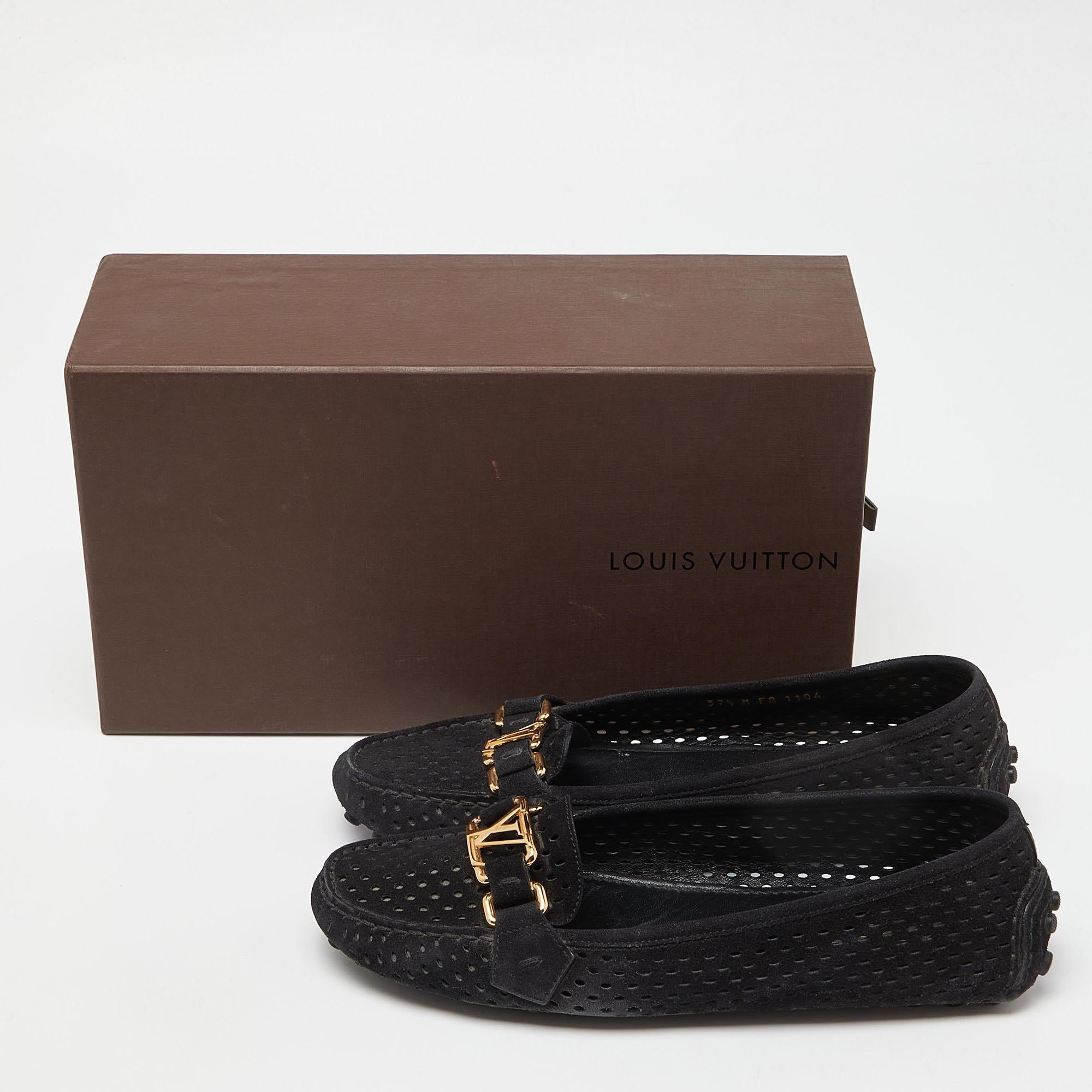 Louis Vuitton Schwarz Leder Oxford Loafers Größe 37.5 im Angebot 5