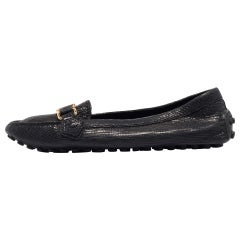 Louis Vuitton Black Leather Oxford Loafers Size 38.5