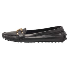 Louis Vuitton Black Leather Oxford Loafers Size 39