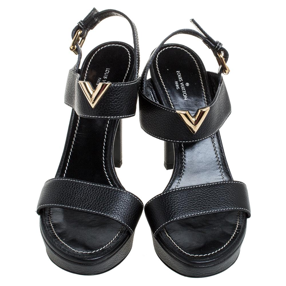 lv black sandals