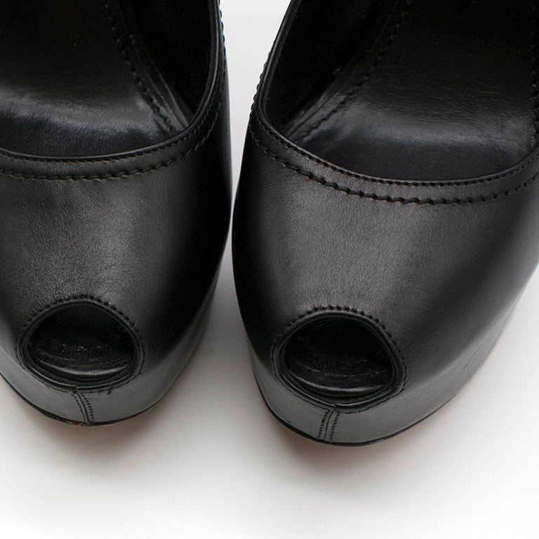 Louis Vuitton Black Leather Platform Mary Jane Pumps SIZE 37.5 at 1stDibs