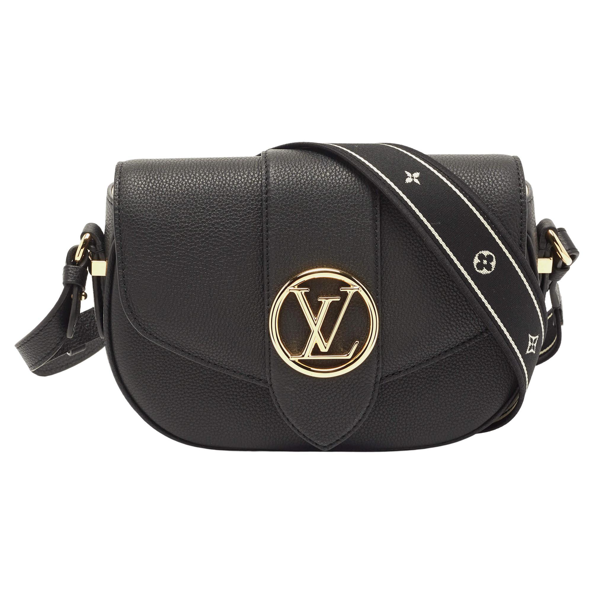 Louis Vuitton Black Leather Pont 9 Soft mm Bag