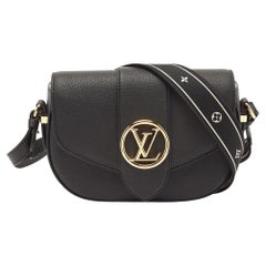 Louis Vuitton Black Leather Pont 9 Soft MM Bag