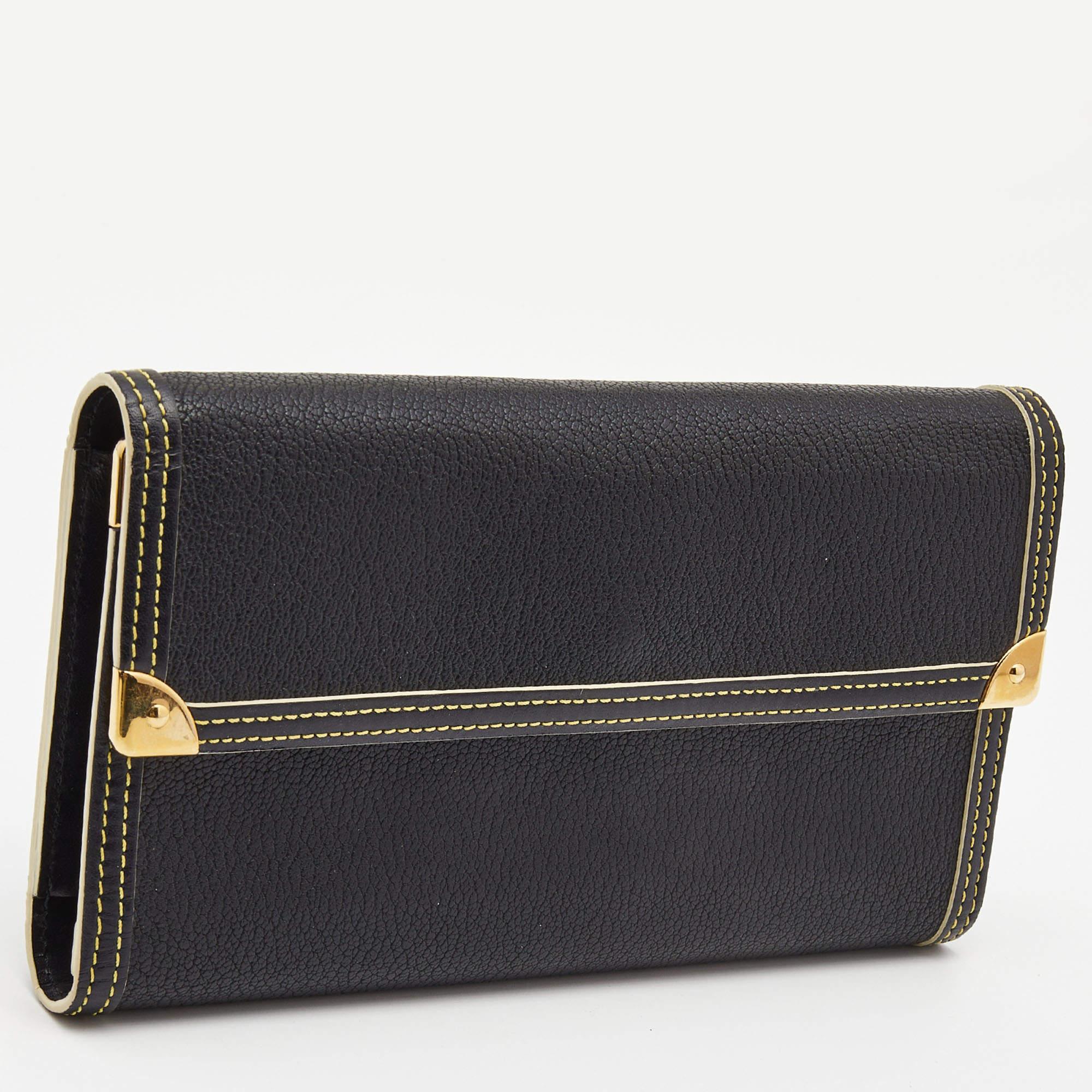 Women's Louis Vuitton Black Leather Porte Tresor International Wallet
