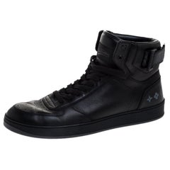 Louis Vuitton Black Leather Rivoli High Top Sneakers Size 42