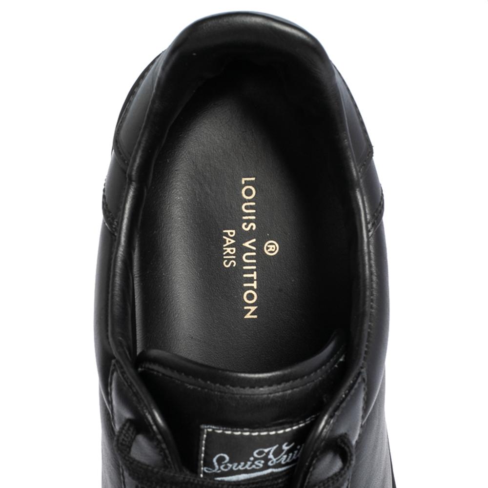 Louis Vuitton Black Leather Rivoli Sneakers Size 41.5 In Good Condition In Dubai, Al Qouz 2