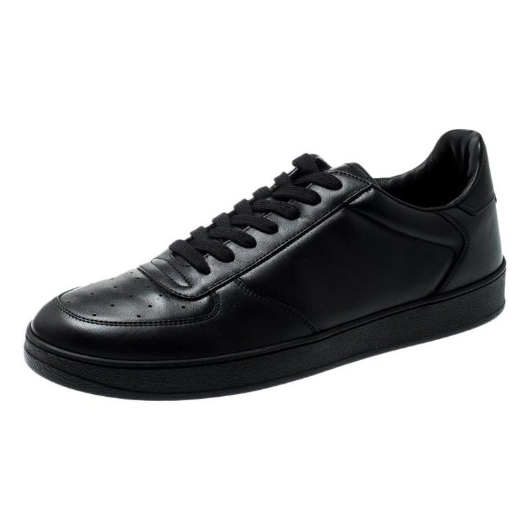 Louis Vuitton Black Leather Rivoli Sneakers Size 41.5 For Sale at 1stdibs