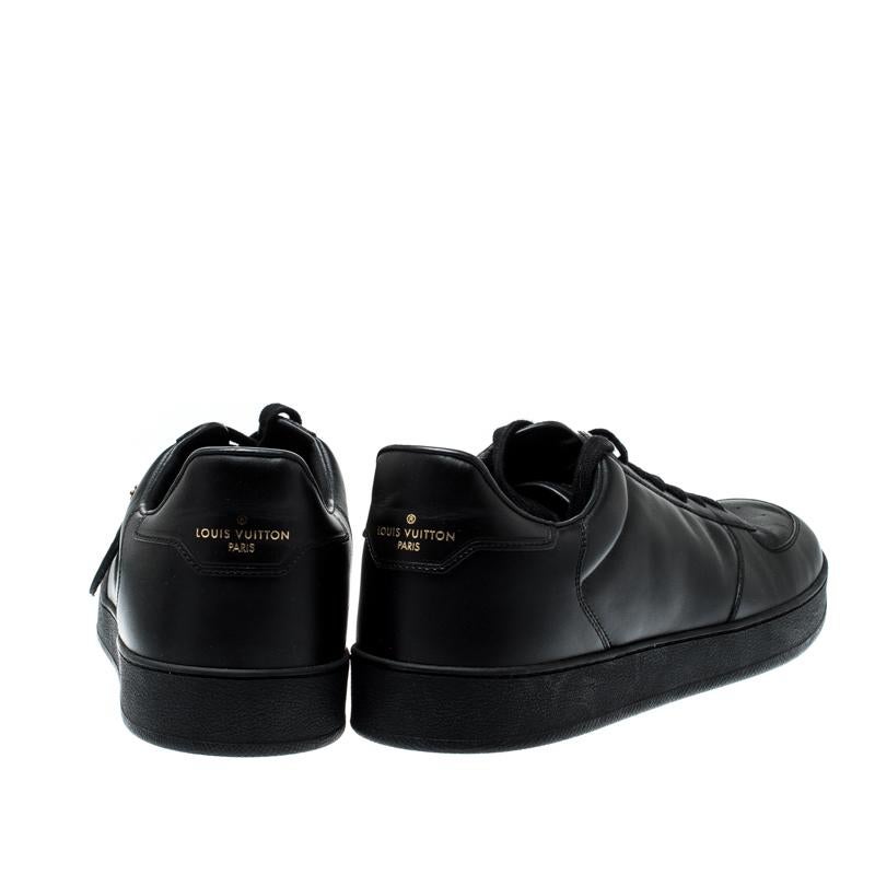 Louis Vuitton Black Leather Rivoli Sneakers Size 44 In New Condition In Dubai, Al Qouz 2