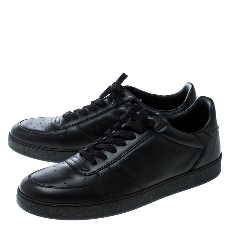 Louis Vuitton Black Leather Rivoli Sneakers Size 44 For Sale at 1stDibs