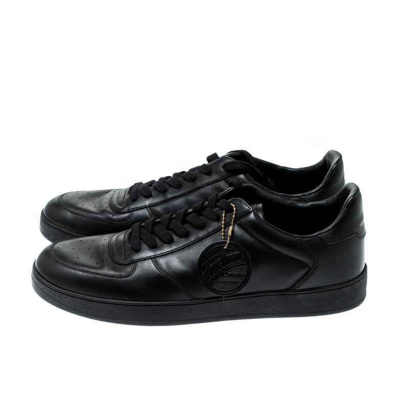 Louis Vuitton Black Leather Rivoli Sneakers Size 44 1
