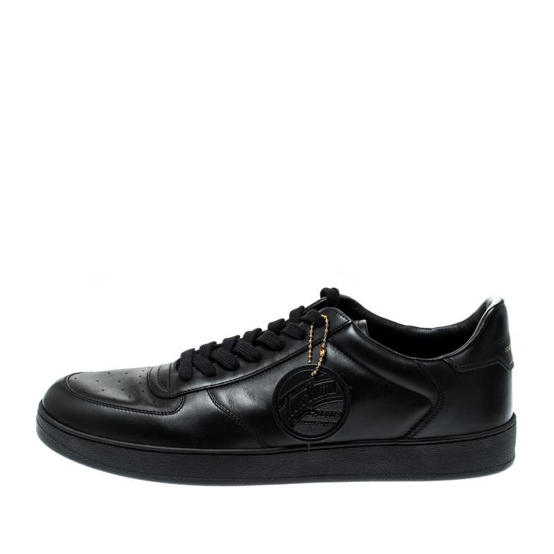 Louis Vuitton Black Leather Rivoli Sneakers Size 44 3