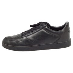 Used Louis Vuitton Black Leather Rivoli Sneakers Size 44