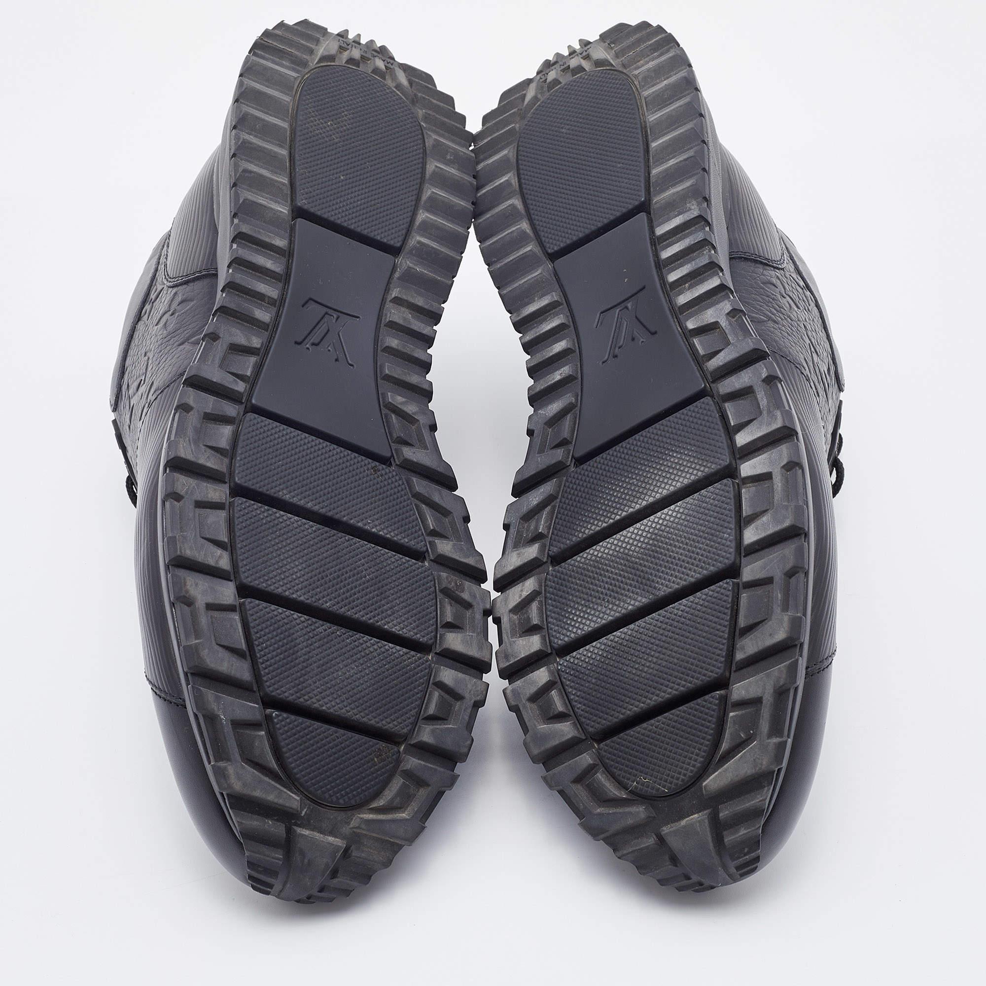 Louis Vuitton Black Leather Run Away Low Top Sneakers Size 42.5 6