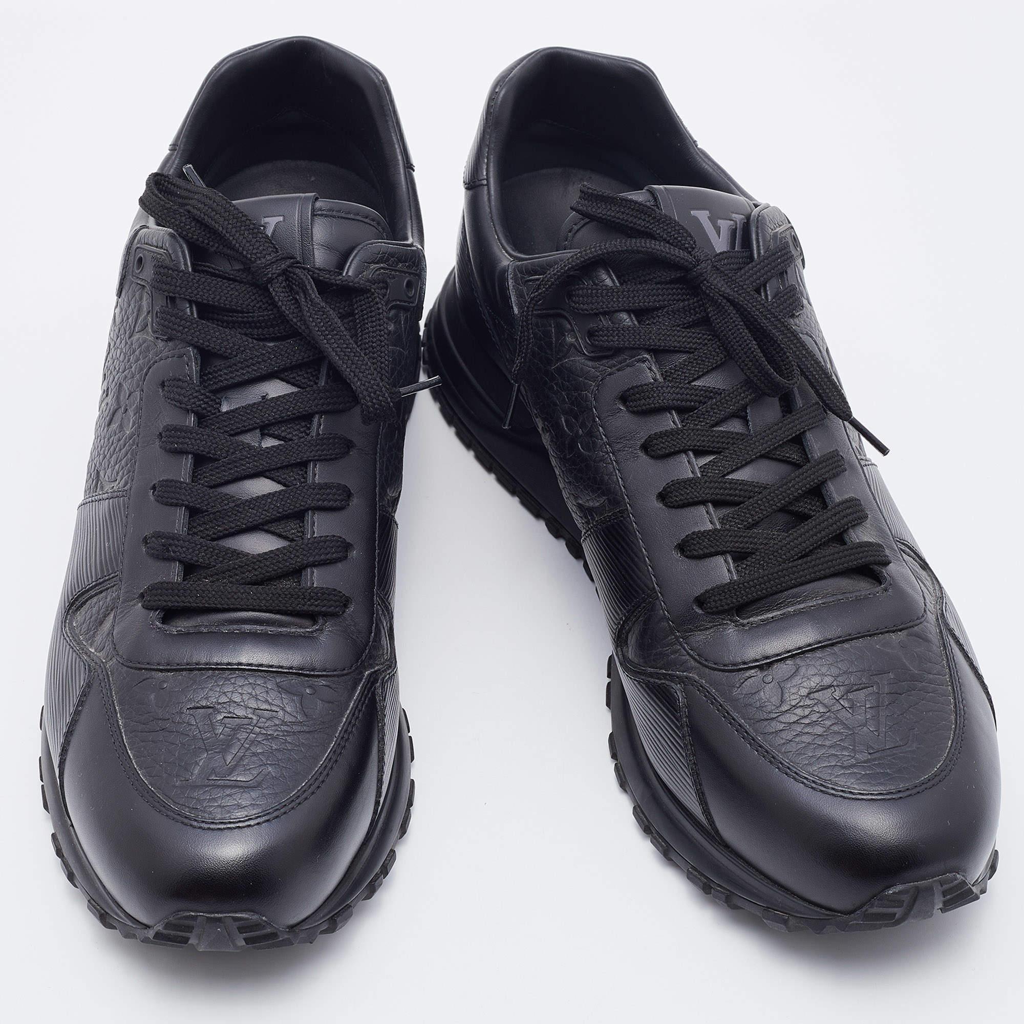Louis Vuitton Black Leather Run Away Low Top Sneakers Size 42.5 1