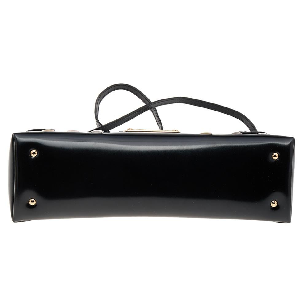 Louis Vuitton Black Leather Sac Triangle PM Bag In Good Condition In Dubai, Al Qouz 2