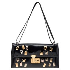 Used Louis Vuitton Black Leather Sac Triangle PM Bag