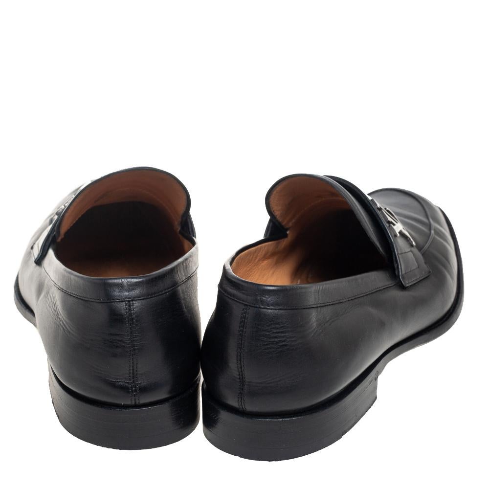 Louis Vuitton Black Leather Saint Germain Loafers Size 40.5 In Good Condition In Dubai, Al Qouz 2