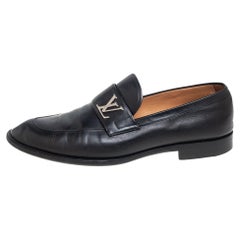 Louis Vuitton Black Leather Saint Germain Loafers Size 40.5