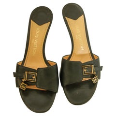 Louis Vuitton Black Leather Sandals  38.5 EU