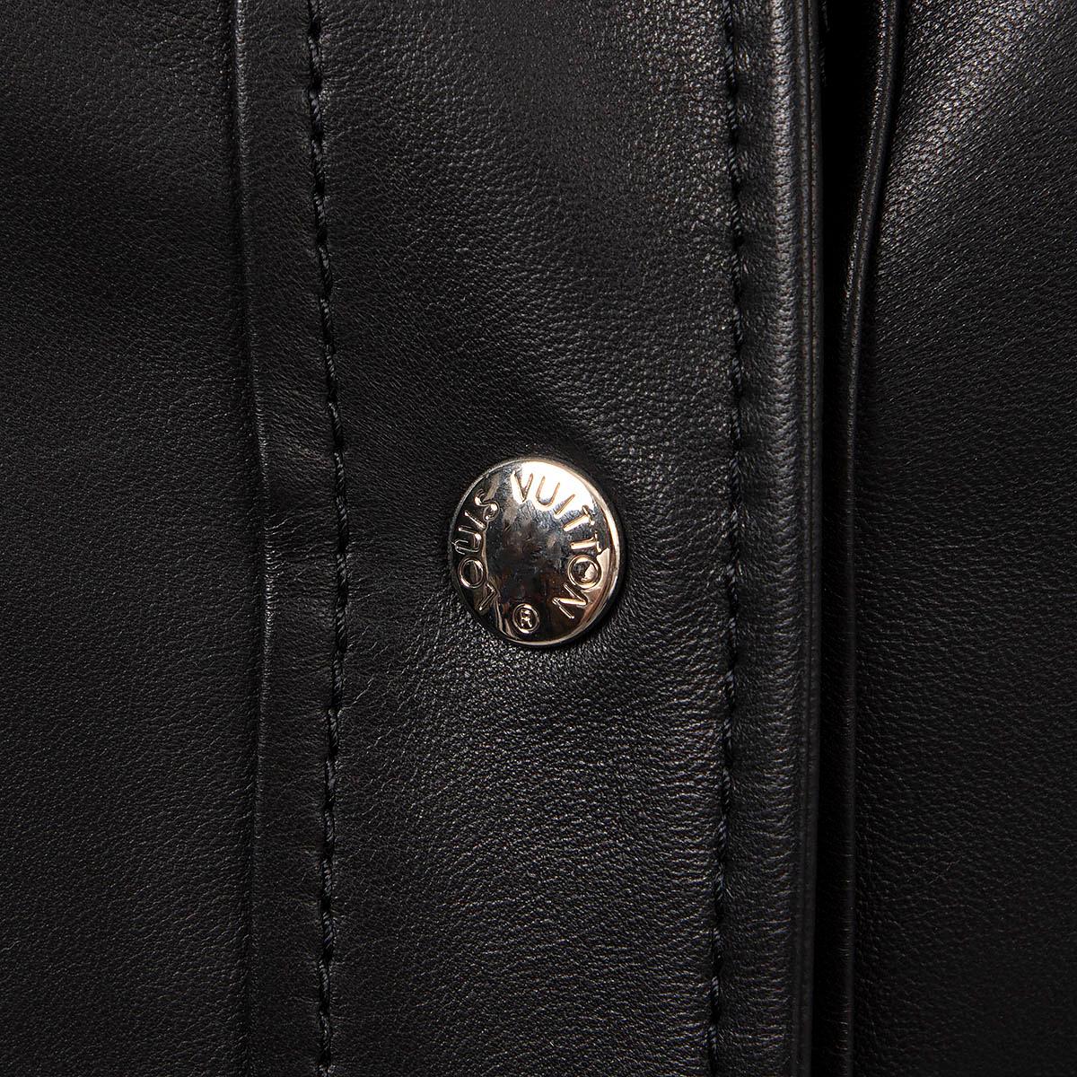 Black LOUIS VUITTON black leather SCALLOPED POCKETS Blazer Jacket 36 XS For Sale