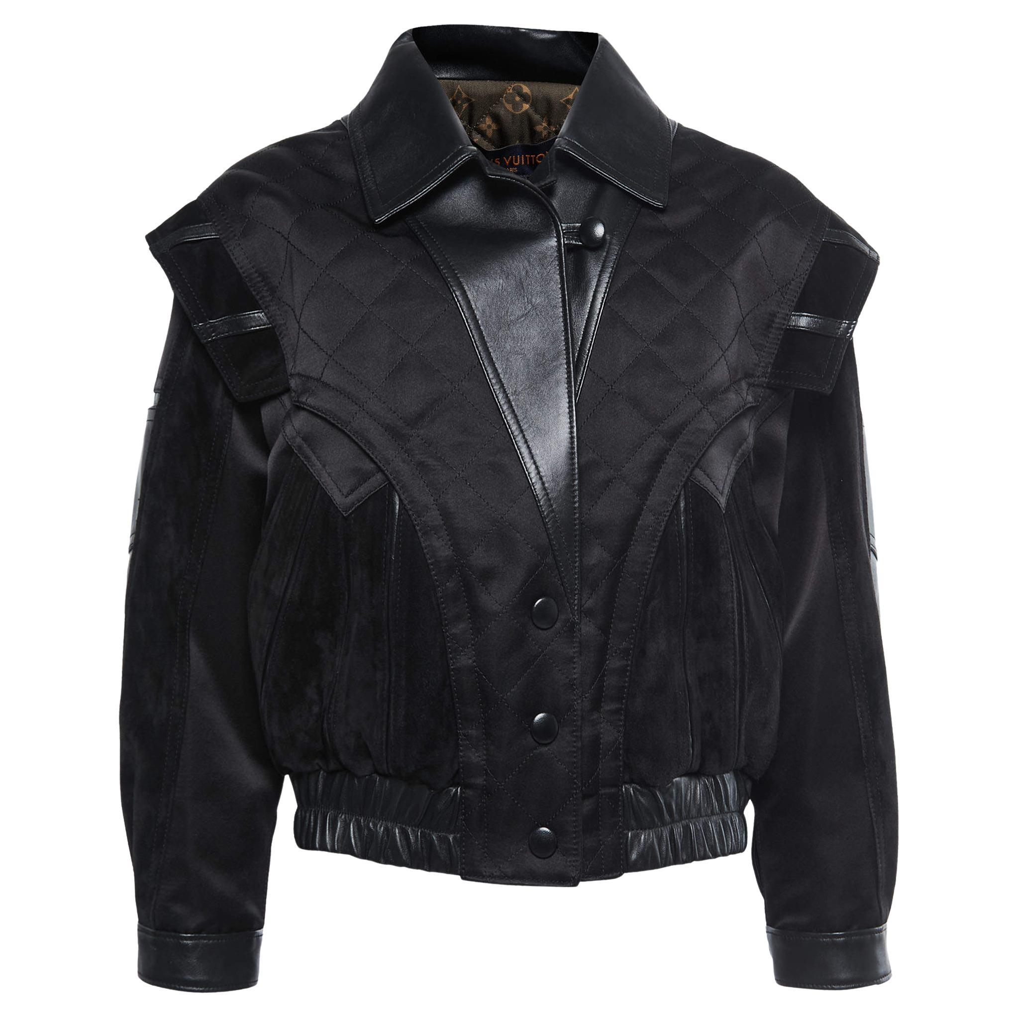 lv black leather jacket