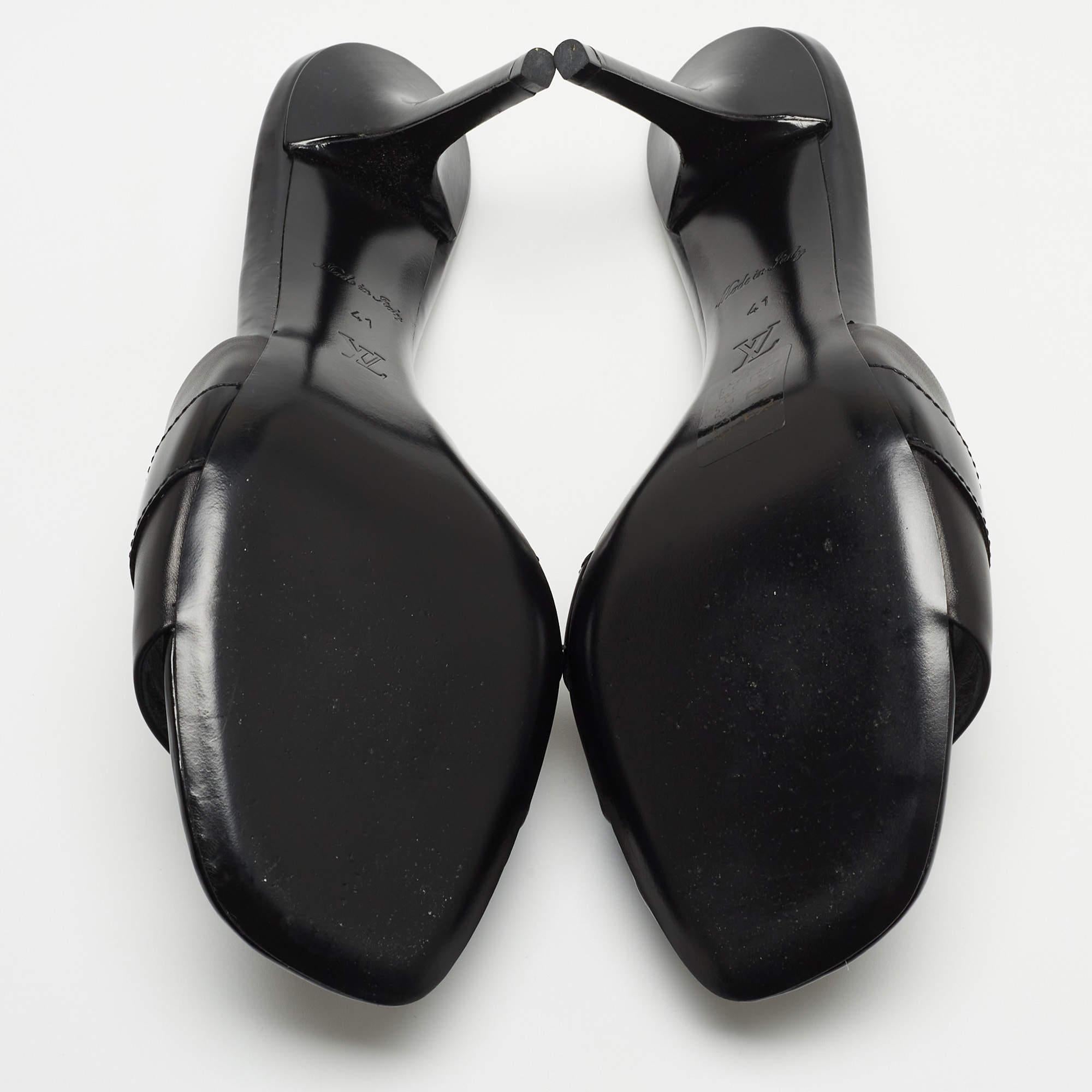 Louis Vuitton Black Leather Slide Sandals 3