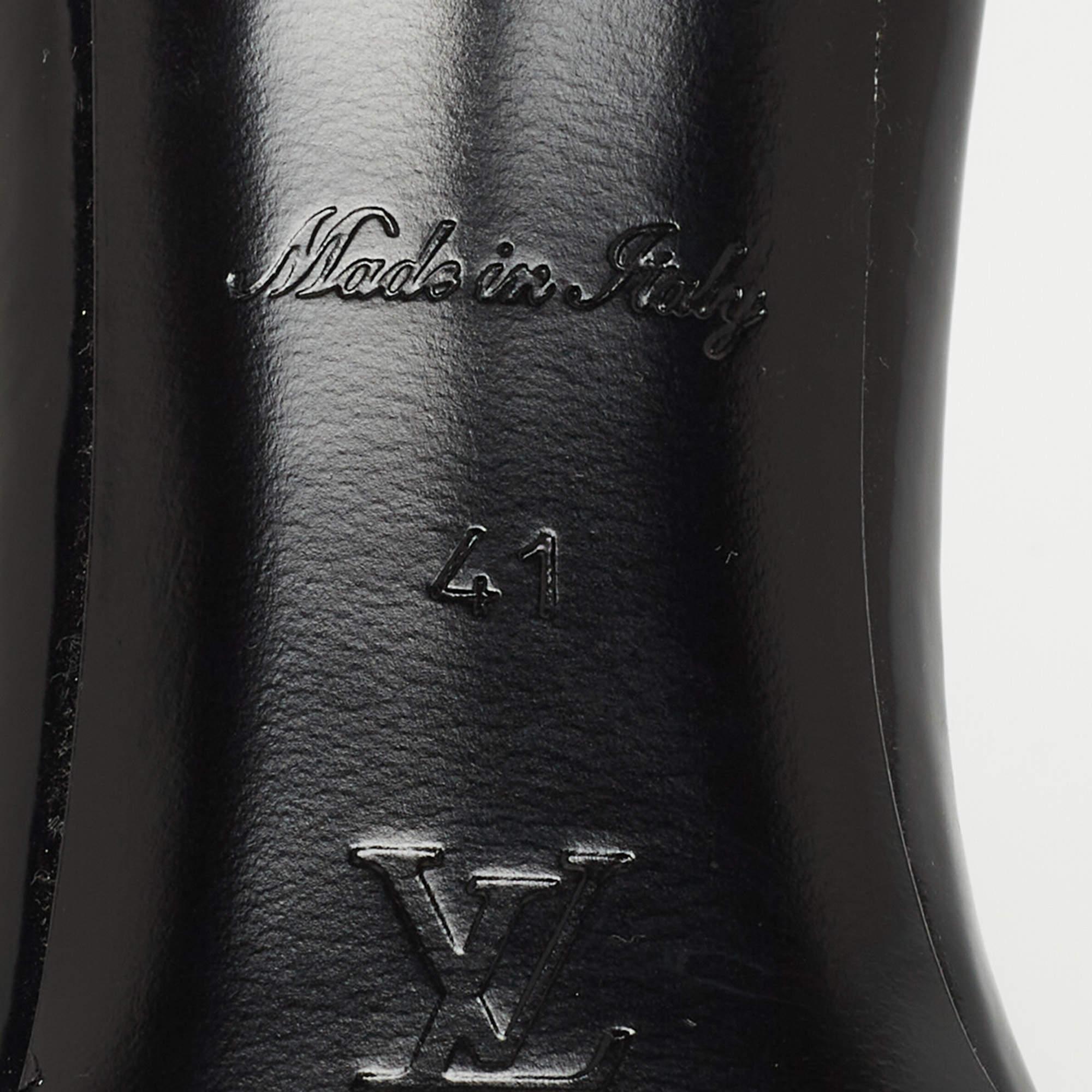 Louis Vuitton Black Leather Slide Sandals 4