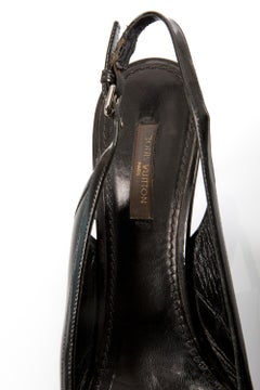 Louis Vuitton Black Leather Slingback Pump