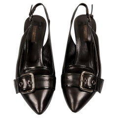 Louis Vuitton Black Leather Slingback Pump