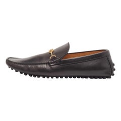 Louis Vuitton Black Leather Slip On Loafers Size 42