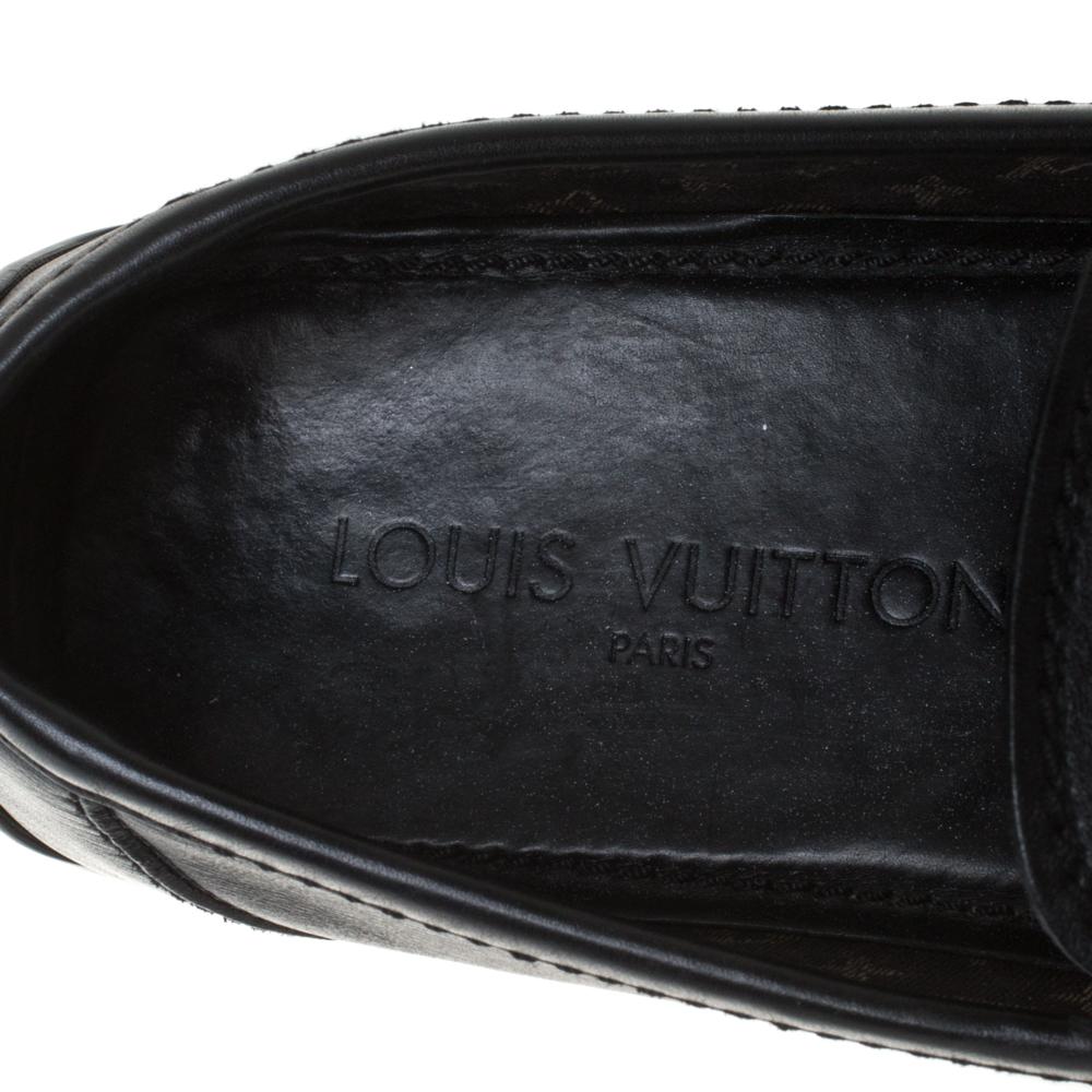Louis Vuitton Black Leather Slip On Loafers Size 42.5 2
