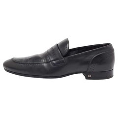 Louis Vuitton Schwarz Leder Slip On Loafers Größe 43