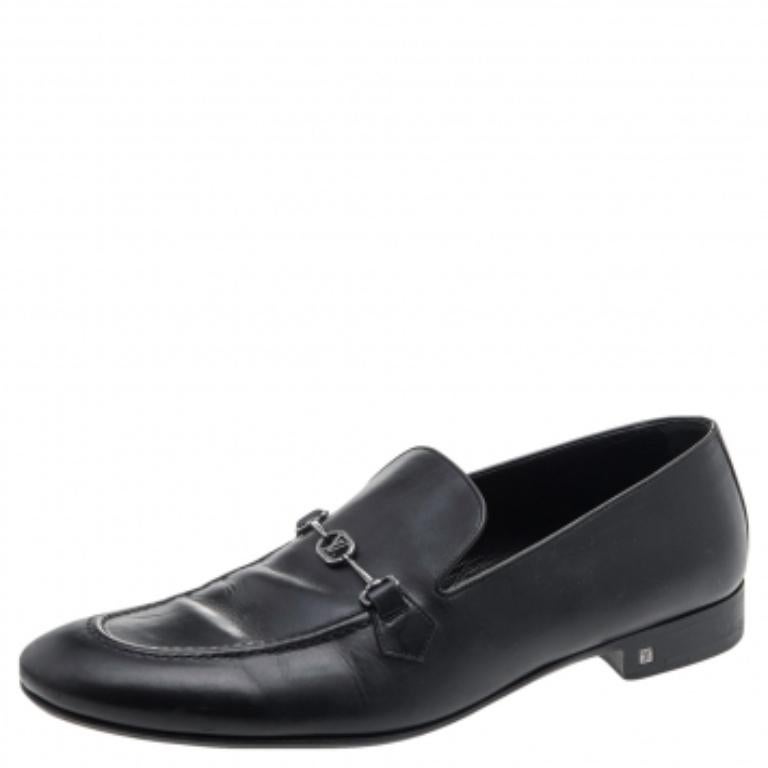 Nero Louis Vuitton - Mocassini in pelle nera misura 45 in vendita