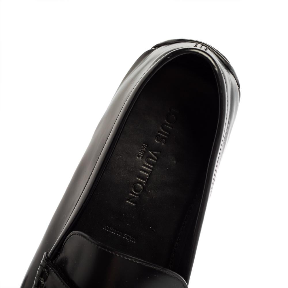 Louis Vuitton Black Leather Slip On Loafers Size 45 1