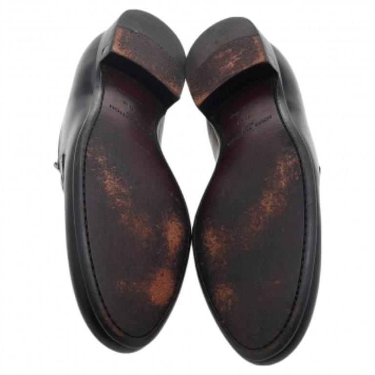 Louis Vuitton - Mocassini in pelle nera misura 45 in vendita 1