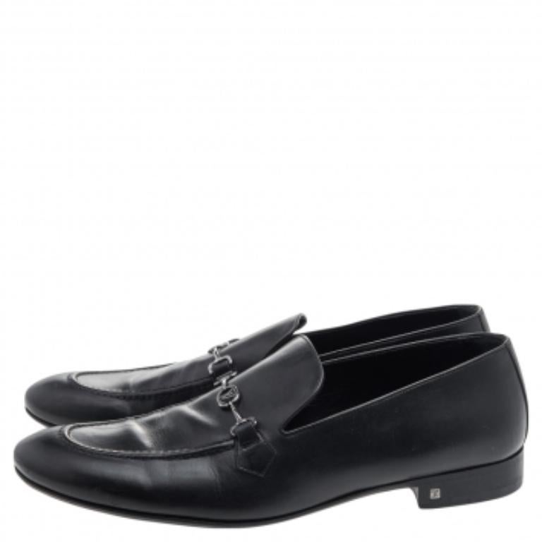 Louis Vuitton - Mocassini in pelle nera misura 45 in vendita 2