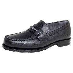 Louis Vuitton Black Leather Sorbonne Slip On Loafers Size 41