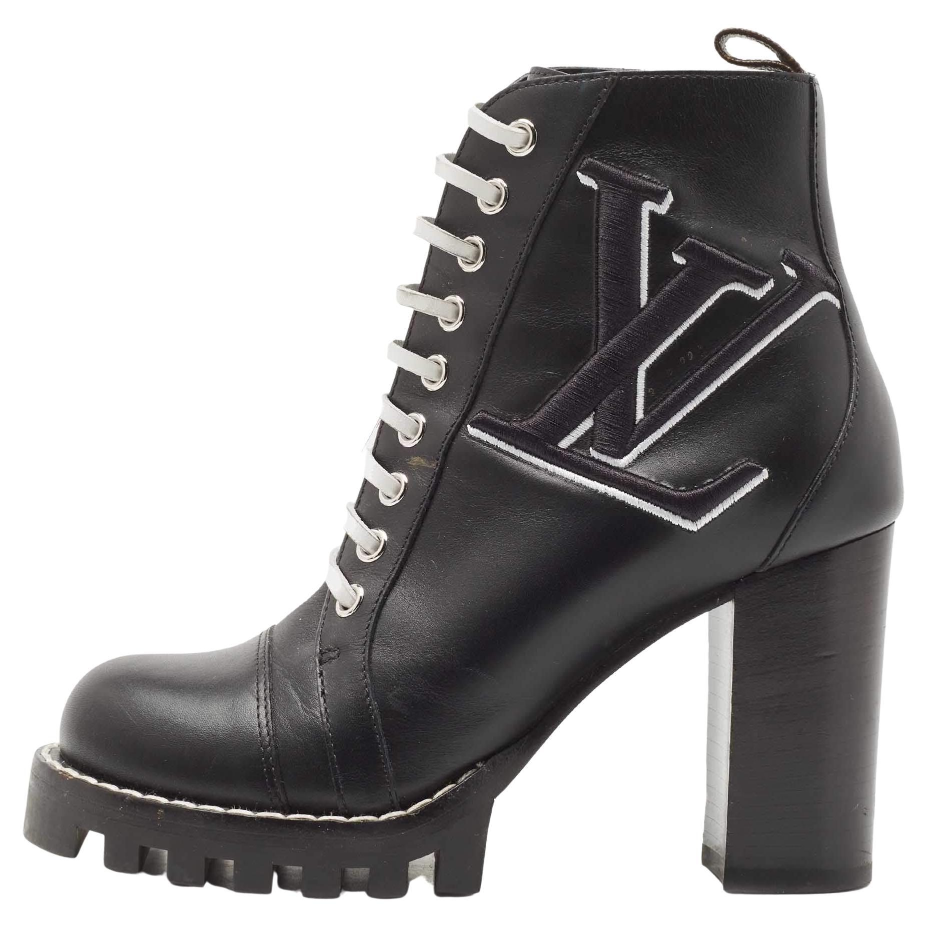 Louis Vuitton Black Leather Star Trail Ankle Boots Size 37 For Sale at  1stDibs