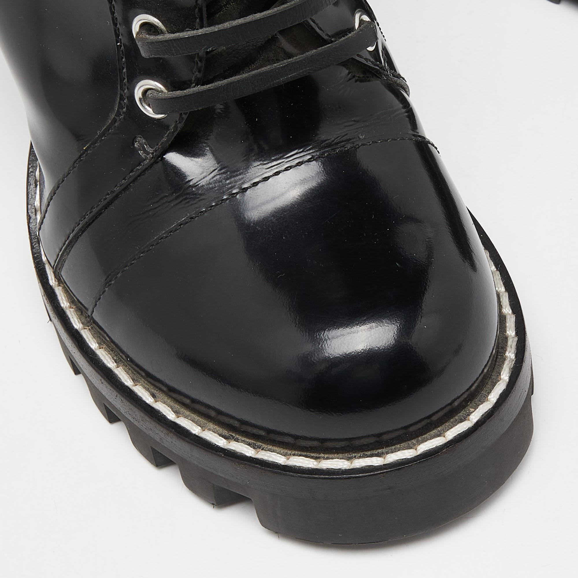 Louis Vuitton Black Leather Star Trail Block Heel Ankle Boots Size 39.5 3