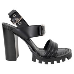 LOUIS VUITTON black leather STAR TRAIL Sandals Shoes 39