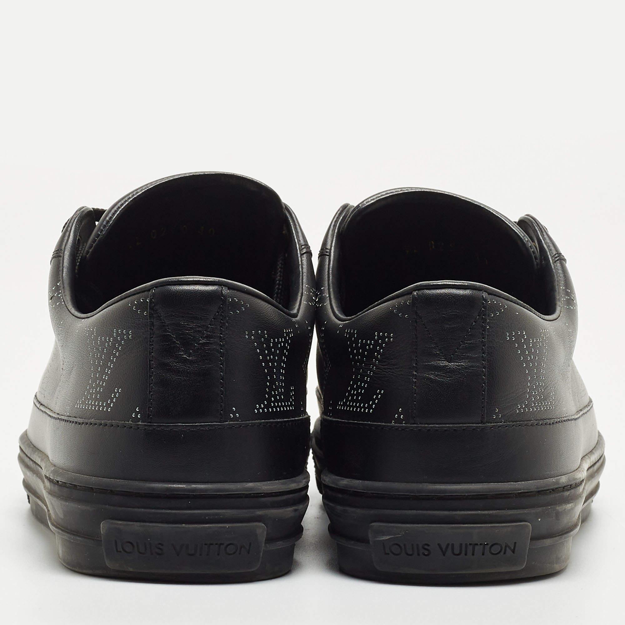 Women's Louis Vuitton Black Leather Stellar Low Top Sneakers 