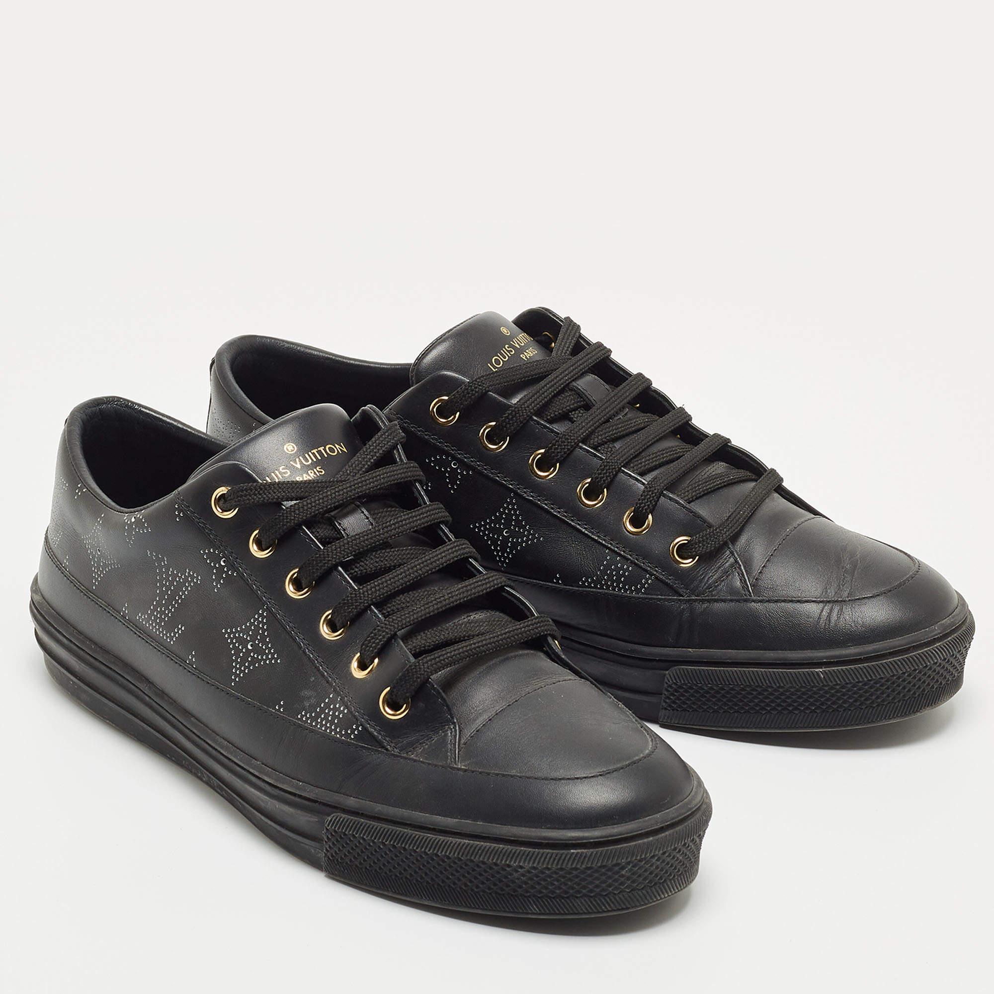 Louis Vuitton Black Leather Stellar Low Top Sneakers  2